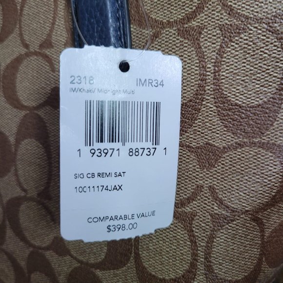*$249 *NEW* COACH Im/Khaki/Midnight Multi SATCHEL - Picture 8 of 14